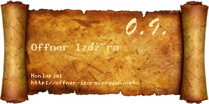 Offner Izóra névjegykártya